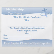 Certificat universel bleu d'église de simplicité prospectus personnalisés