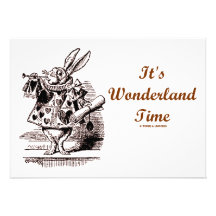 C'est le lapin blanc de temps du pays des merveill invitation personnalisée