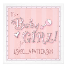 C'est un bébé dans le baby shower espiègle rose d' faire-parts