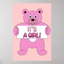 C'est un ours de rose de fille posters