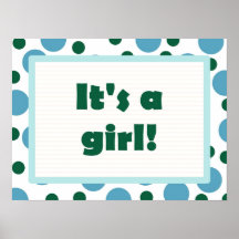 C'est une fille ! Aqua de Teal de lumière de conce Poster