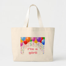 C'est une fille !  Faire-part de bébé Sacs Fourre-tout