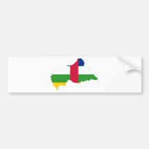 CF de carte de drapeau de la république centrafric Autocollants Pour Voiture