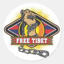 Chaînes libres du Thibet Adhésif Rond