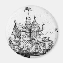 Chambre aérienne de Steampunk par Albert Robida magnets