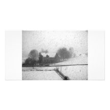 Chambre dans la neige cartes de vœux avec photo