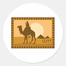 Chameau Egypte Adhésif Rond