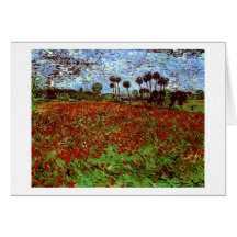 Champ de Van Gogh avec des beaux-arts des pavots ( Carte