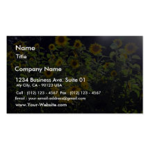 Champ des tournesols dans la fleur carte de visite