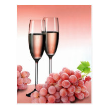 Champagne rose cartes postales
