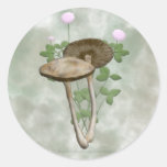 Champignons de Brown avec les autocollants roses d