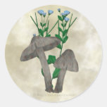 Champignons et autocollants gris de lin