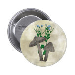 Champignons et bouton gris de lin badge