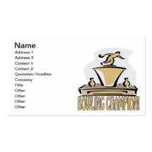 Champion de bowling cartes de visite personnelles