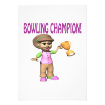 Champion de bowling de femme cartons d'invitation