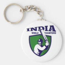champion du monde de l'Inde de bouclier de batteur Porte-clefs