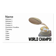 Champions du monde cartes de visite personnelles