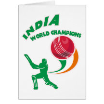 champions du monde de l'Inde de cricket Cartes De Vœux