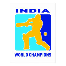 champions du monde de l'Inde de cricket Cartes Postales