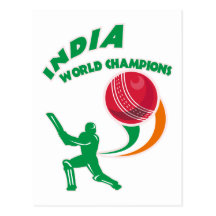 champions du monde de l'Inde de cricket Cartes Postales
