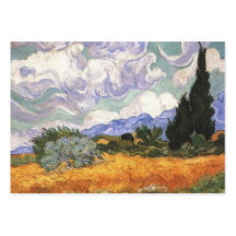 champs de blé avec des cyprès, Van Gogh Cartes De Visite Professionnelles