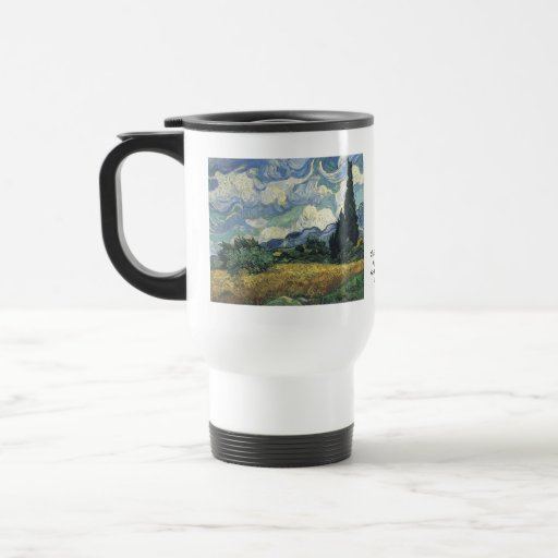 Champs de blé de Vincent van Gogh avec des cyprès Tasses