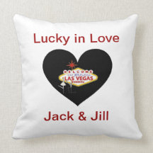 Chanceux dans l'amour Las Vegas épousant l'oreille Coussin
