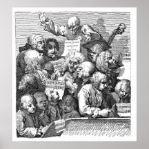 Chanteurs baroques gravant posters