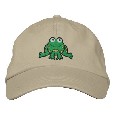 Chapeau brodé par grenouille