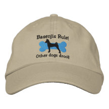 Chapeau brodé par règle de Basenjis