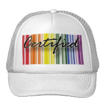 Chapeau certifié de code barres d'arc-en-ciel casquette