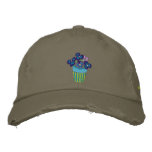Chapeau d'art : Pensées dans un pot et une signatu casquettes brodées