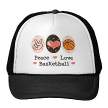 Chapeau de basket-ball d'amour de paix casquette de camionneur
