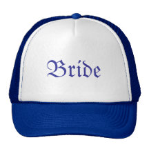Chapeau de bleu de jeune mariée casquette de camionneur