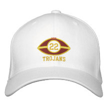 Chapeau de modèle du football - nom fait sur comma casquettes brodées