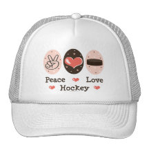 Chapeau d'hockey d'amour de paix casquette