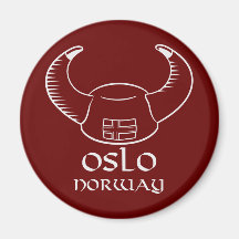 Chapeau d'Oslo Norvège Viking Aimants Pour Réfrigérateur