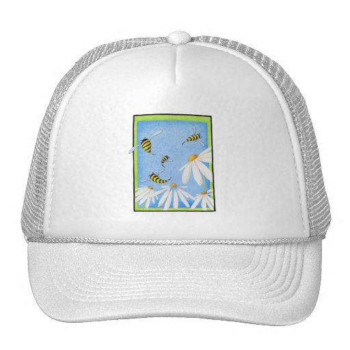 Chapeau heureux de marguerites d'abeille casquette