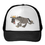 Chapeau heureux mignon de gnou de bande dessinée casquette de camionneur