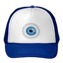 Chapeau injecté de sang bleu de globe oculaire casquettes