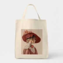 Chapeau rose de cru victorien élégant de Madame be Sacs De Toile