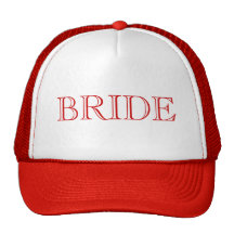 chapeau rouge et blanc de JEUNE MARIÉE Casquette