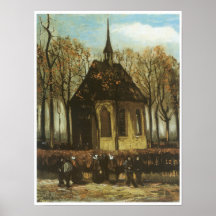 Chapelle avec des pratiquants, Vincent van Gogh Poster
