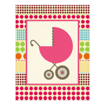 Chariot de rose de baby shower de fille et points  cartons d'invitation