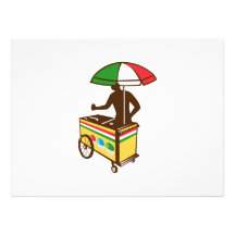 Chariot italien de poussée de glace rétro invitations