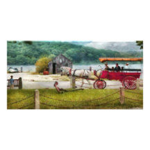 Chariot - voyageant dans le style cartes de vœux avec photo
