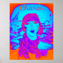 Charme/Dame op het Art deco van de Vakantie Poster