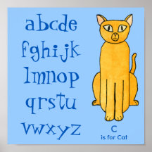 Chat - ABC, alphabet Affiche