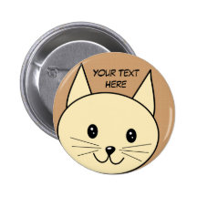 Chat ambre pâle de couleur badge avec épingle