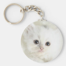 Chat blanc porte-clés